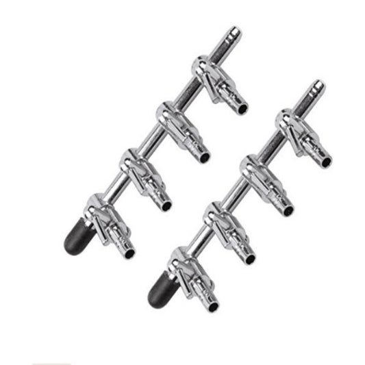 bnafes 2Pcs 4-Way Air Flow Control Lever Valve with Airline Tubing Connector for Aquarium