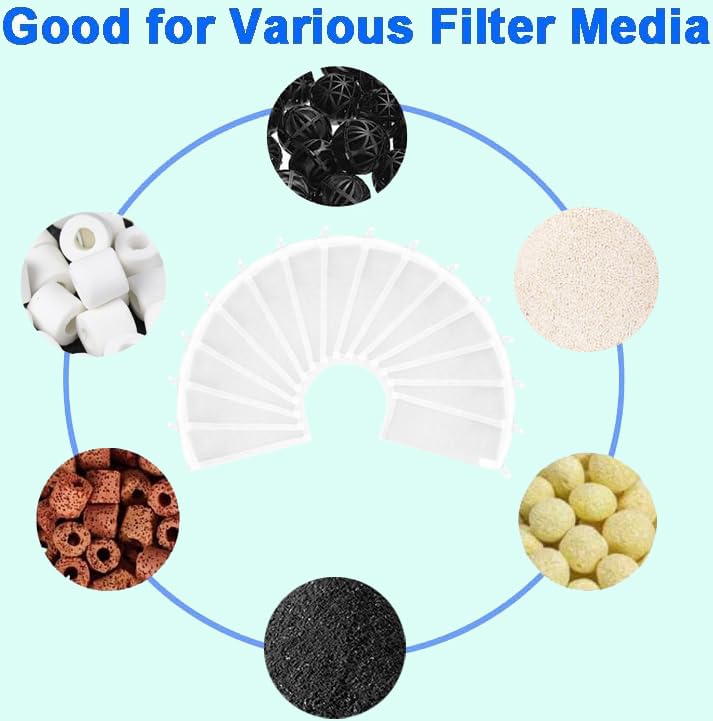 AQUANEAT Aquarium Filter Media Bags 15pcs Fish Tank Extra Fine 100 Micron Mesh Bags with Plastic Zipper for Activated Carbon (3" x 8")