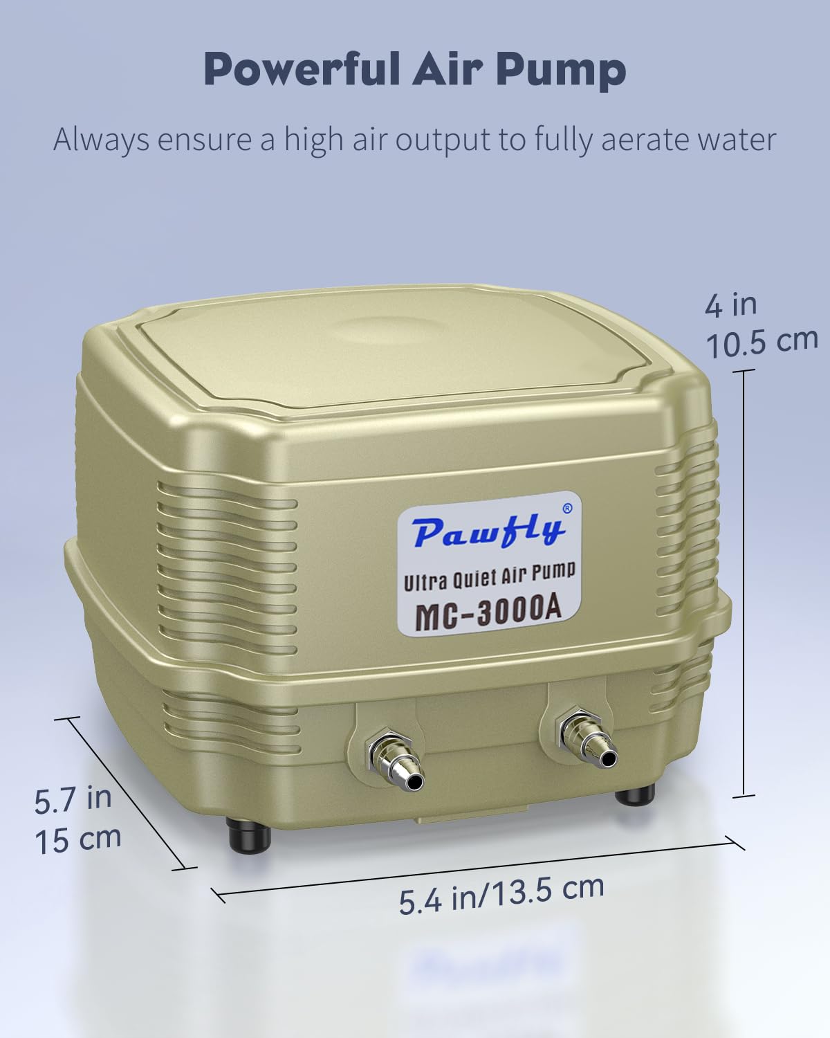 Pawfly Aquarium Air Pump 254 GPH Dual Outlets Fish Tank Air Pump for Tanks up to 300 Gallons Adjustable Quiet Oxygen Pump Fish Tank Aerator with Airline Tubing and Check Valves