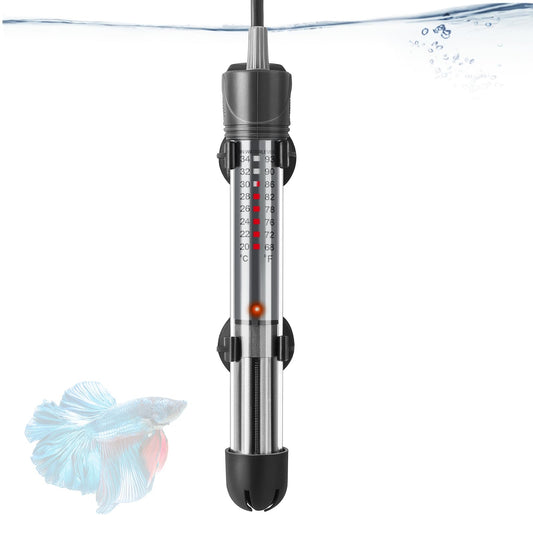 HITOP 25W Adjustable Aquarium Heater, Submersible Fish Tank Heater Thermostat with Suction Cups for 5-10Gal