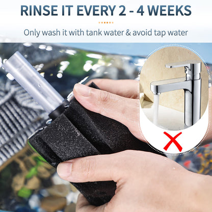 Pawfly Large Aquarium Bio Sponge Filter Quiet Betta Fry Shrimp and Small Fish Foam Filter for Fish Tank up to 50 Gallon, 3 Pack