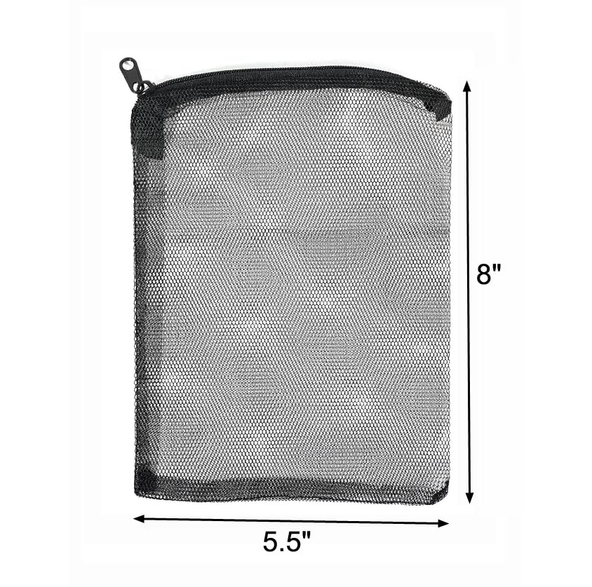 AQUANEAT 10pcs Aquarium Filter Media Bags, Fish Tank Coarse Mesh Bags with Plastic Zipper for Activated Carbon(5.5" x 8")