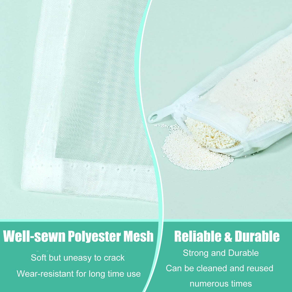 AQUANEAT Aquarium Filter Media Bags 15pcs Fish Tank Extra Fine 100 Micron Mesh Bags with Plastic Zipper for Activated Carbon (3" x 8")
