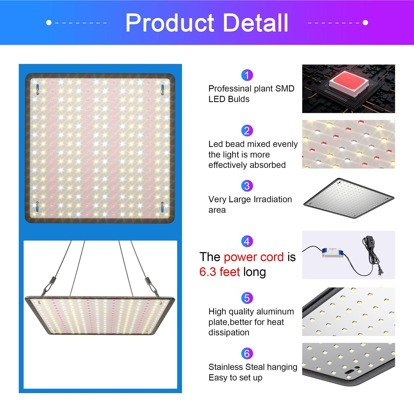 Yescom 2 Pack LED Grow Light