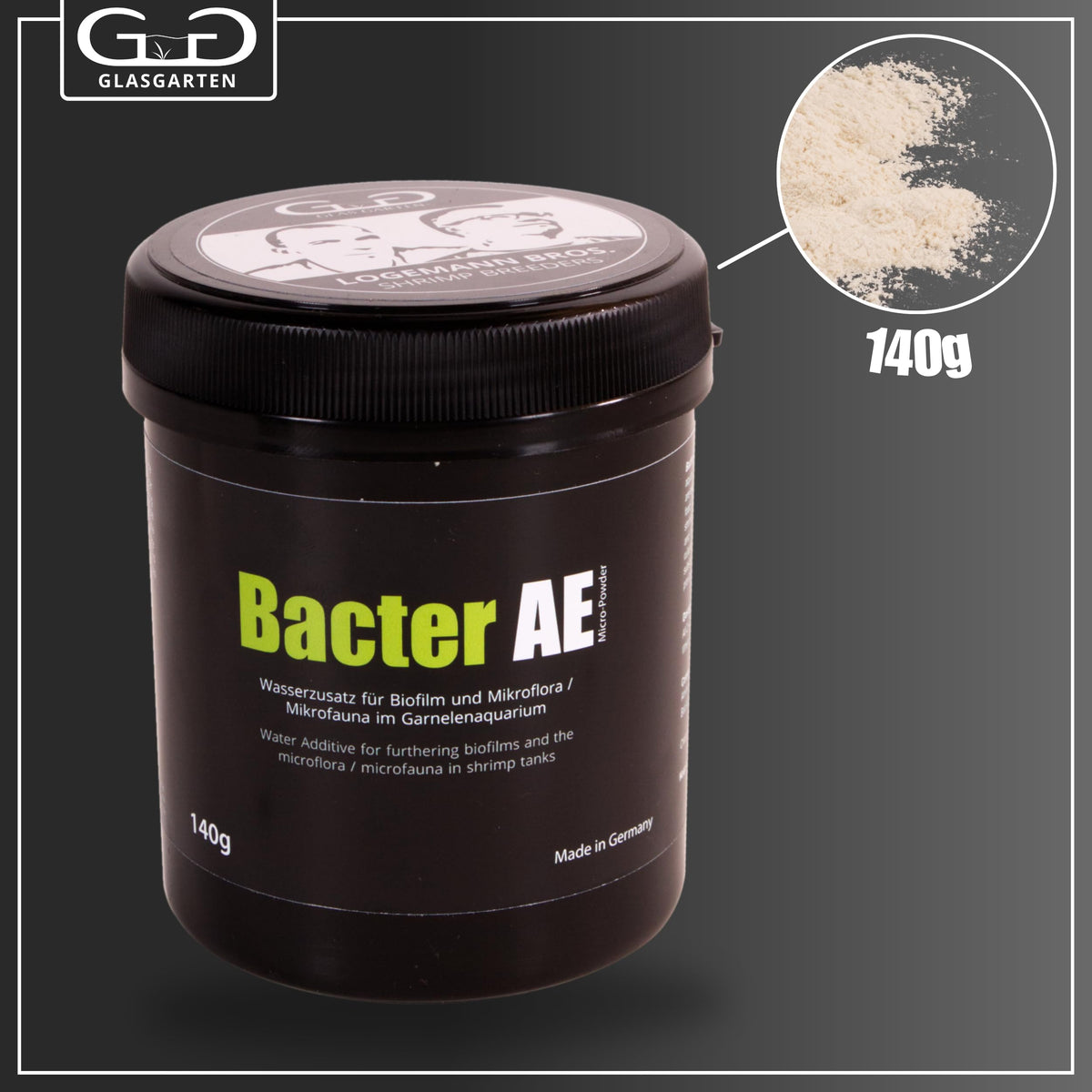 Glasgarten Bacter AE 140G Biofilm Micro Powder/Water Additive for Freshwater Shrimp Aquarium