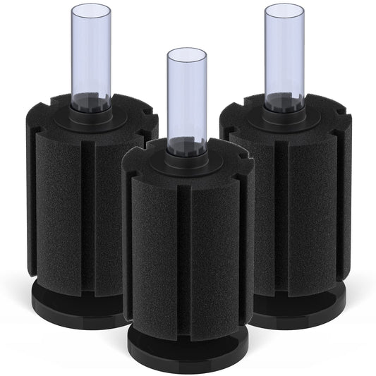 Pawfly Large Aquarium Bio Sponge Filter Quiet Betta Fry Shrimp and Small Fish Foam Filter for Fish Tank up to 50 Gallon, 3 Pack
