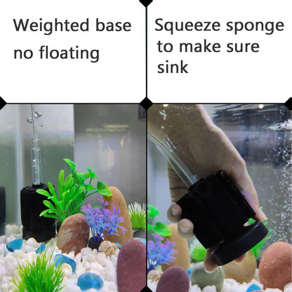 AQUANEAT 3 Pack Aquarium Bio Sponge Filter Breeding Fry Betta Shrimp Nano Fish Tank (Small up to 10Gal)
