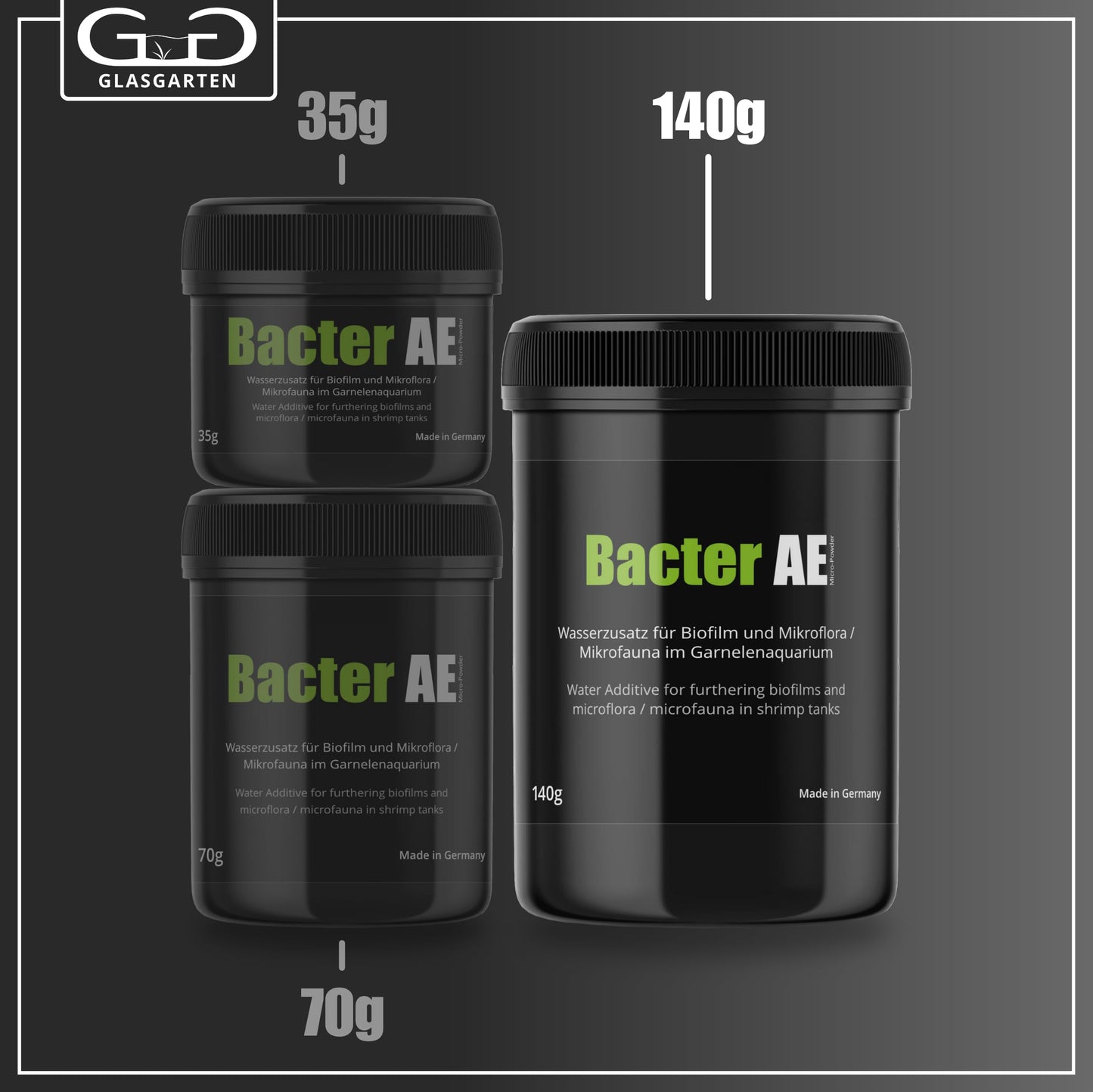 Glasgarten Bacter AE 140G Biofilm Micro Powder/Water Additive for Freshwater Shrimp Aquarium