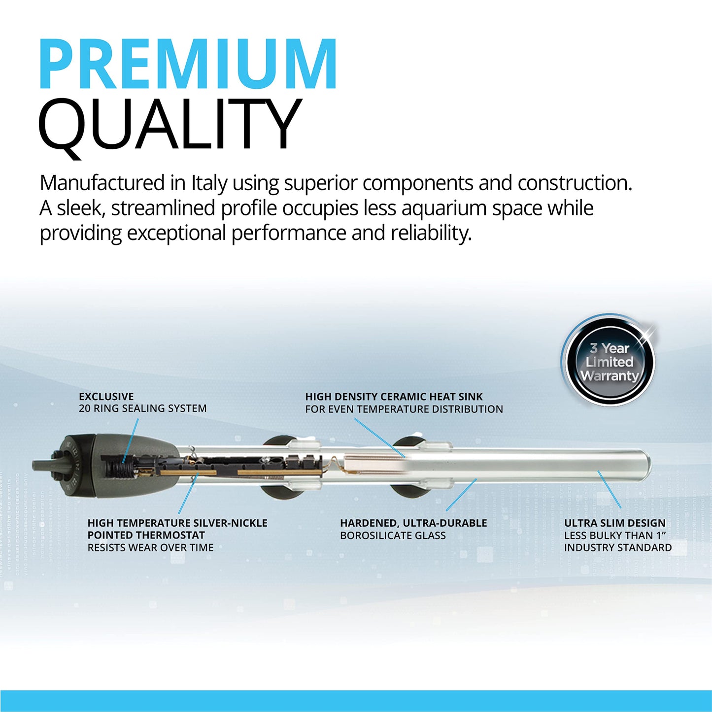 Fluval M 50-Watt Submersible Aquarium Heater for Fresh & Saltwater Tanks