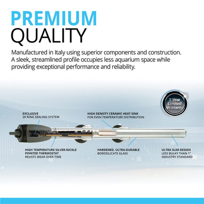 Fluval M 50-Watt Submersible Aquarium Heater for Fresh & Saltwater Tanks
