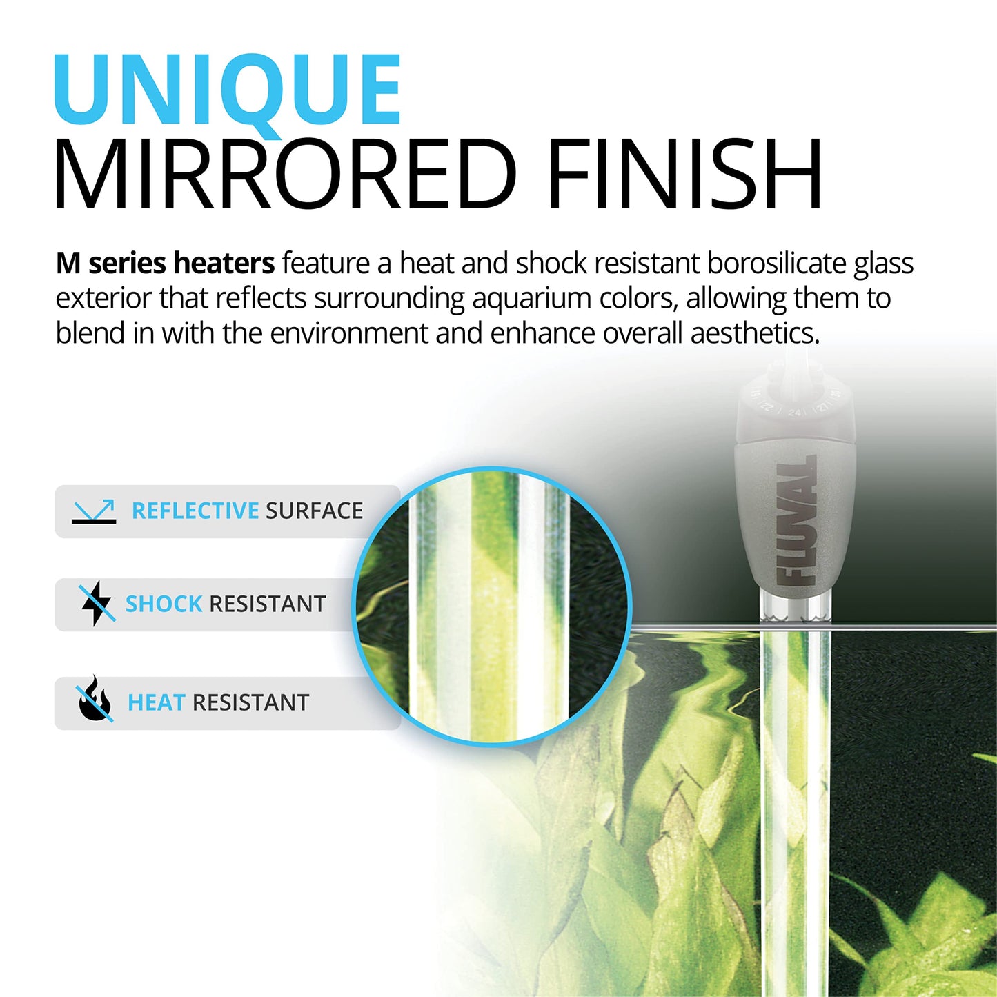 Fluval M 50-Watt Submersible Aquarium Heater for Fresh & Saltwater Tanks