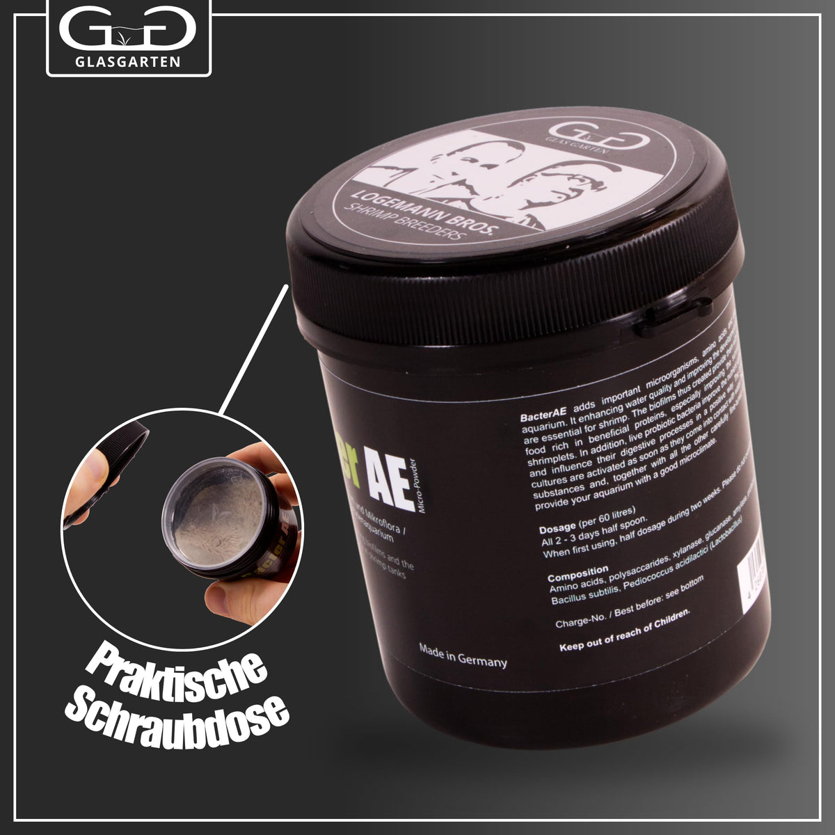 Glasgarten Bacter AE 140G Biofilm Micro Powder/Water Additive for Freshwater Shrimp Aquarium
