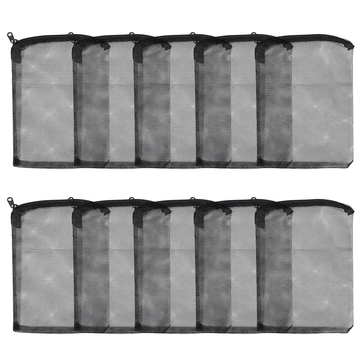 AQUANEAT 10pcs Aquarium Filter Media Bags, Fish Tank Coarse Mesh Bags with Plastic Zipper for Activated Carbon(5.5" x 8")