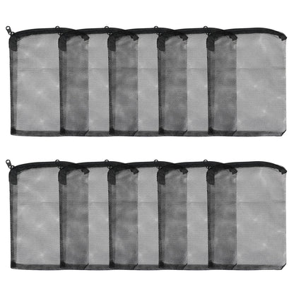 AQUANEAT 10pcs Aquarium Filter Media Bags, Fish Tank Coarse Mesh Bags with Plastic Zipper for Activated Carbon(5.5" x 8")