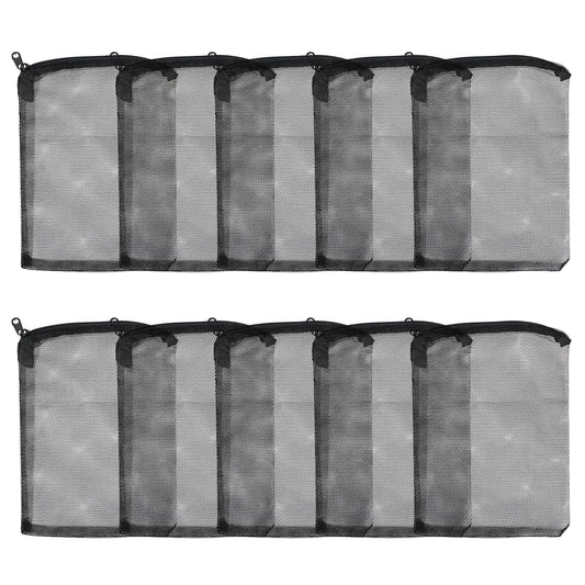 AQUANEAT 10pcs Aquarium Filter Media Bags, Fish Tank Coarse Mesh Bags with Plastic Zipper for Activated Carbon(5.5" x 8")