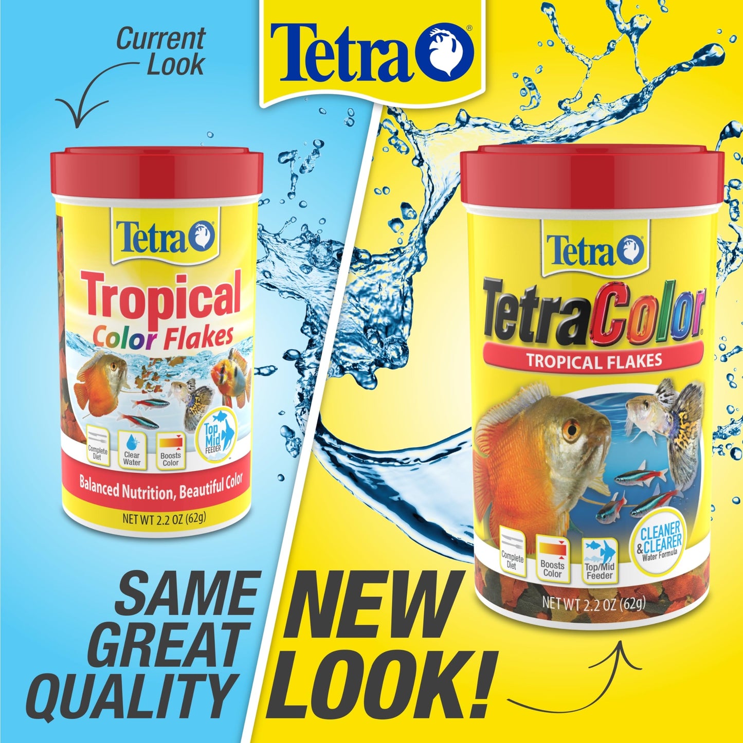 TetraColor Tropical Flakes, Color Boosting Fish Food, Nutritionally Balanced Diet for Tropical Fish, 7.06 oz